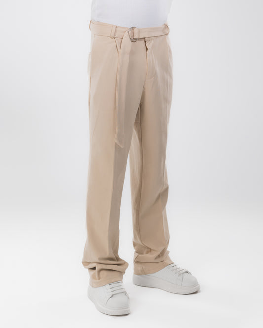 The Signature Beige Belted Trouser