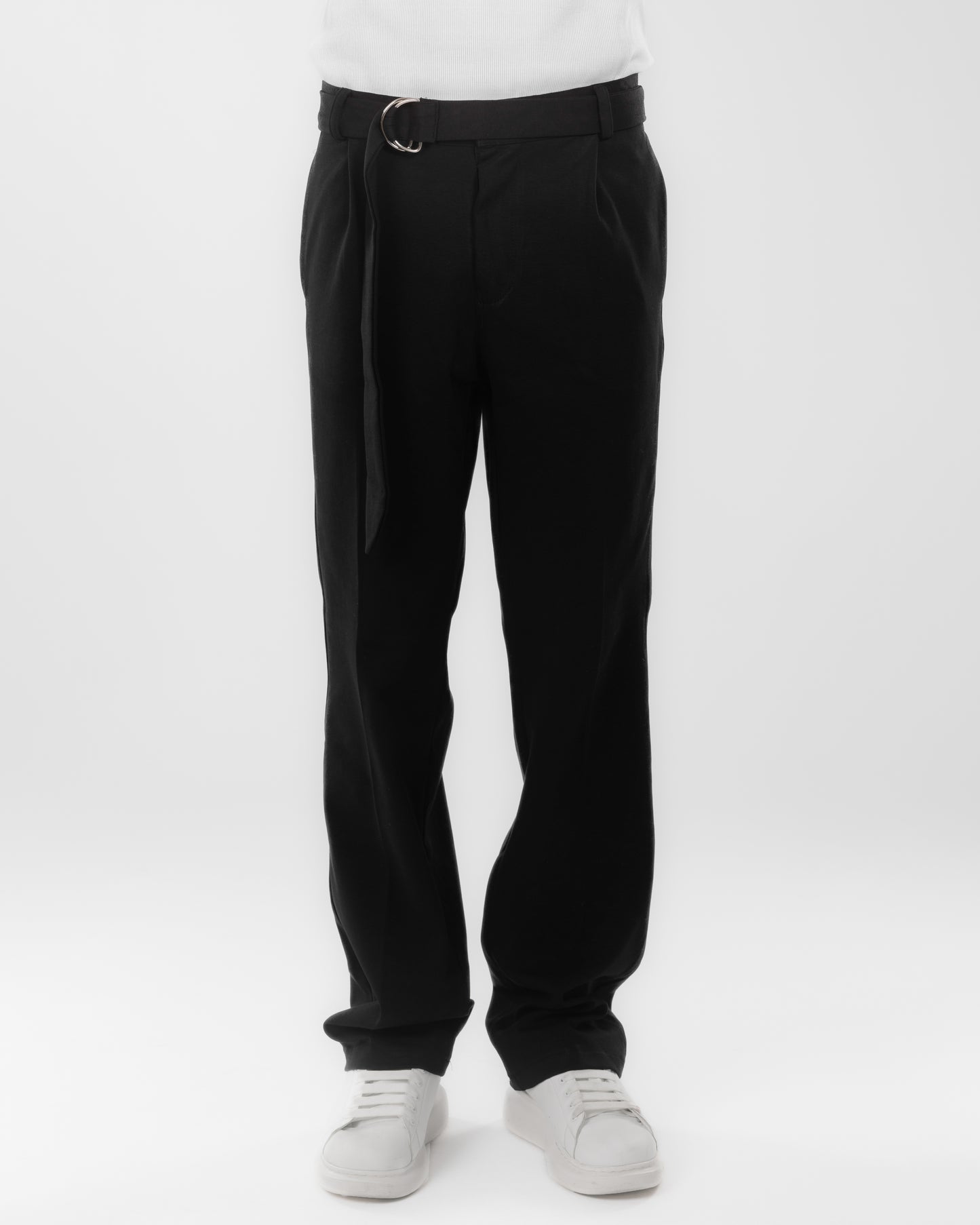 The Signature Black Belted Trousers