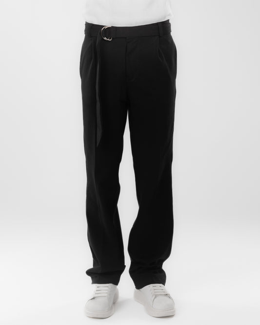 The Signature Black Belted Trousers