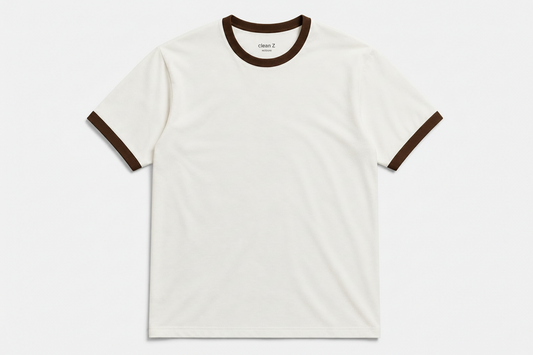 Signature Ringer Tee – White / Brown